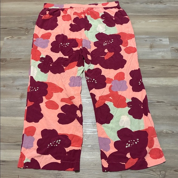 ModernSoul Printed Woven Lounge Pant Pockets Wine peach Multi Women’s XL Comfy - Picture 4 of 10